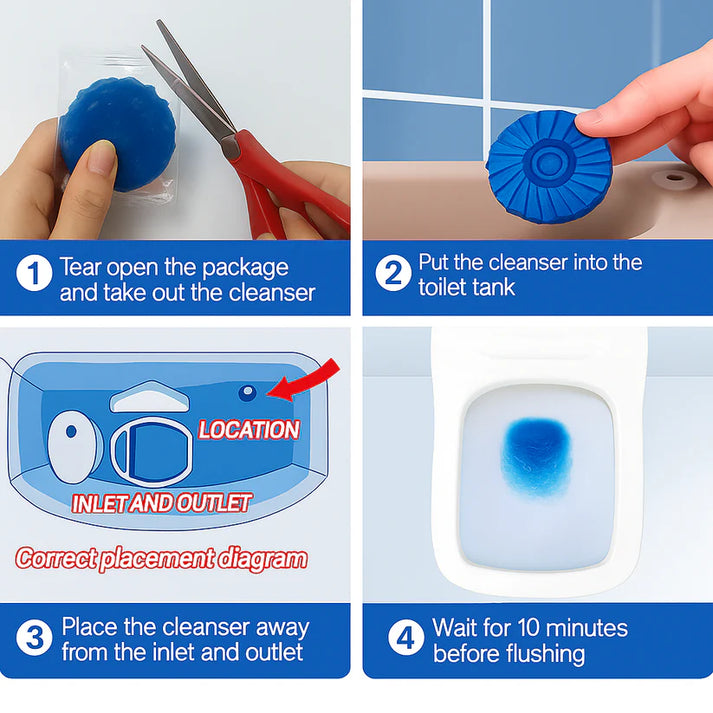 Toilet Cleaning Tablet-Toilet Deodorizer Bathroom Cleaner Tablet Pack of 5 & Get Extra 5 pack Free